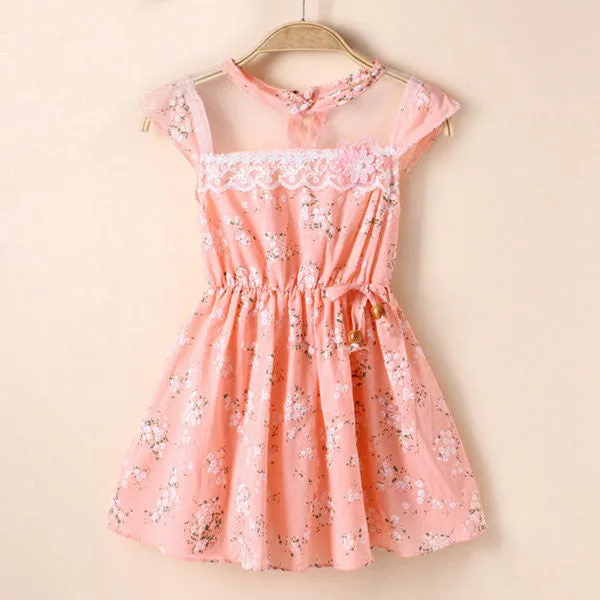 1-5Y Baby Kids Girls Lace Floral Tunic Princess Dress One-Piece Party Dresses SM6