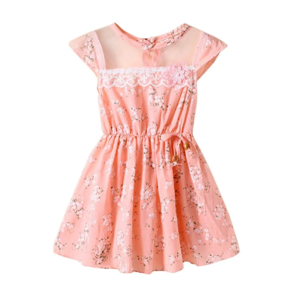 1-5Y Baby Kids Girls Lace Floral Tunic Princess Dress One-Piece Party Dresses SM6