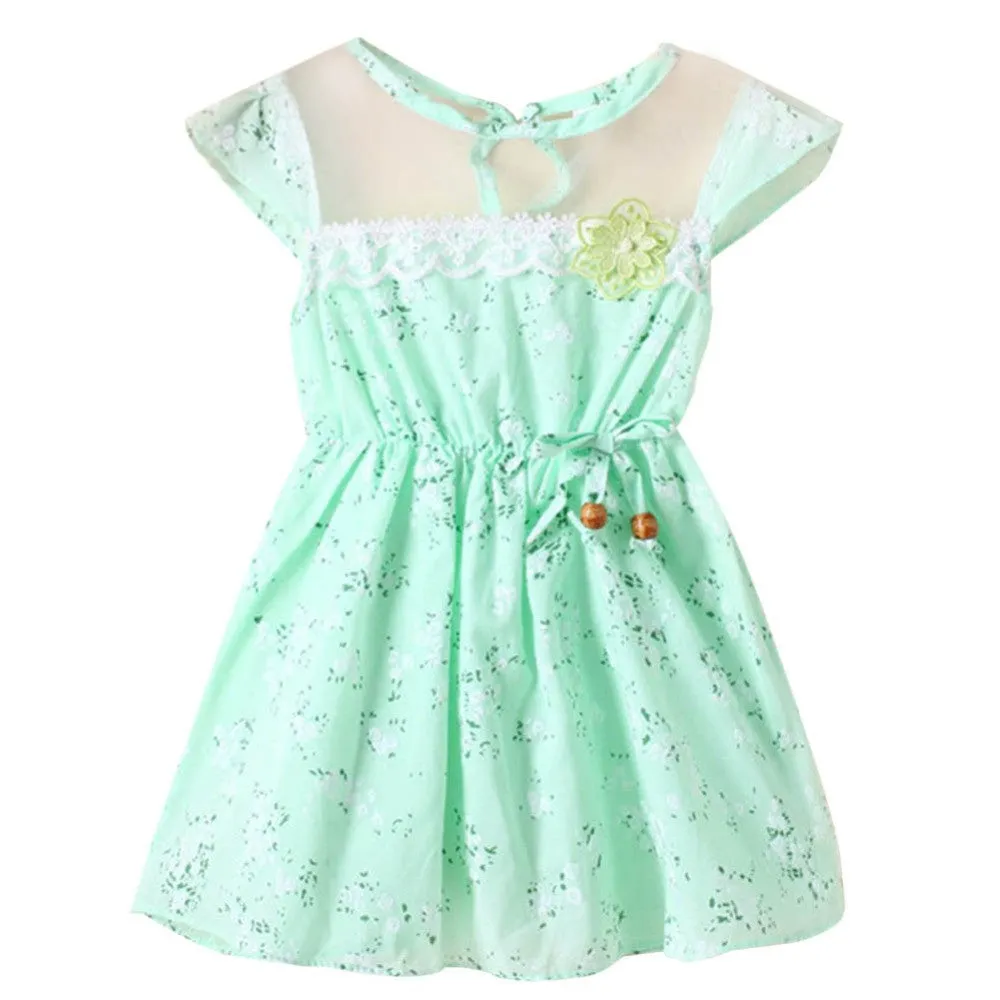 1-5Y Baby Kids Girls Lace Floral Tunic Princess Dress One-Piece Party Dresses SM6