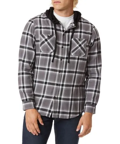 9/10/2020 UNIONBAY | Big and Tall Black Plaid Flannel Hoodies for Men