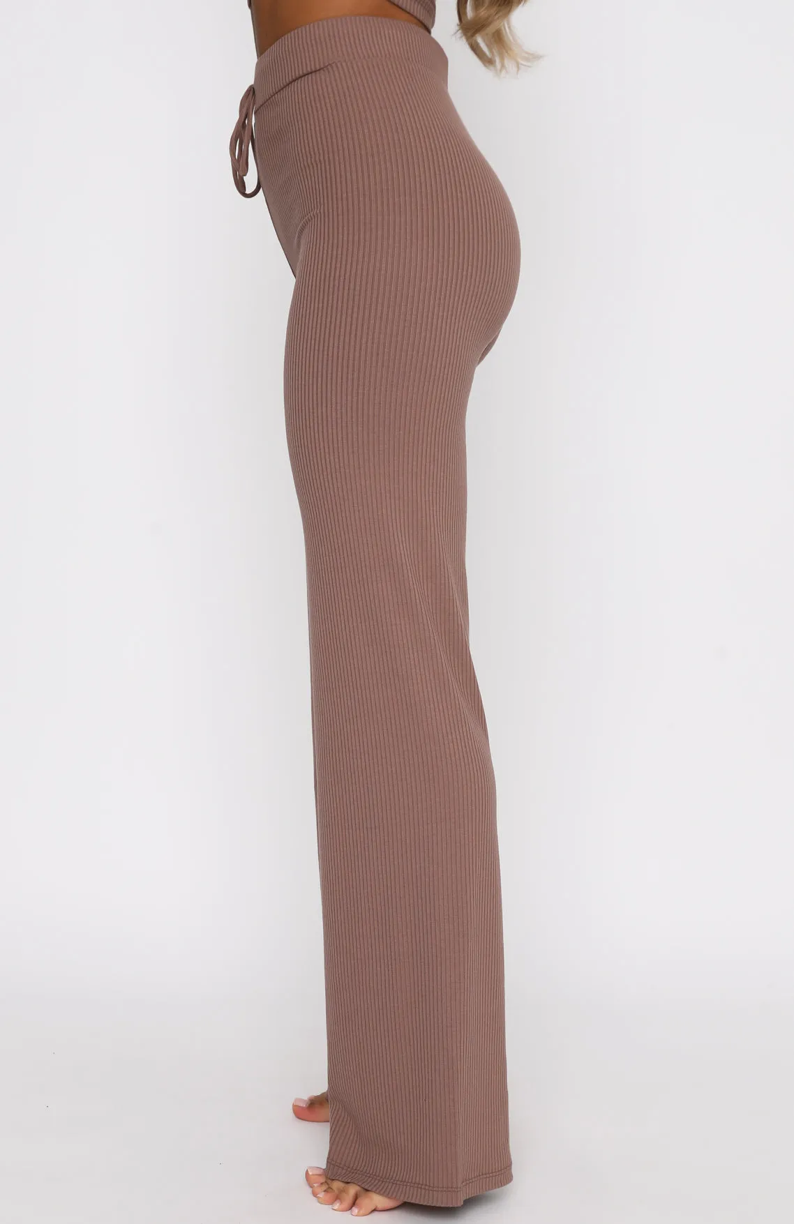 Adore You Ribbed Pants Chocolate