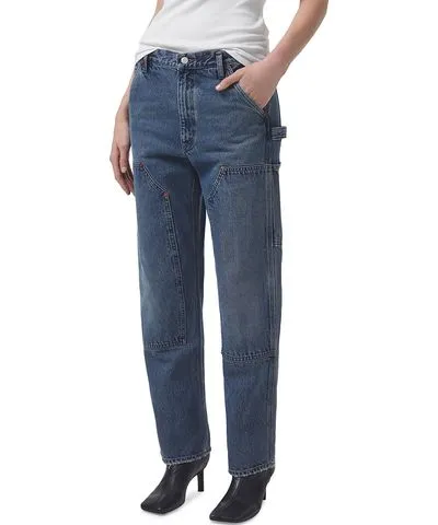 Agolde Rami Womens High Rise Medium Wash Cargo Jeans