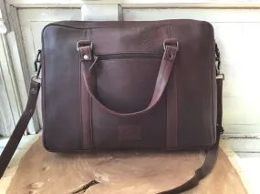 American Darling Chocolate Leather Briefcase Tote