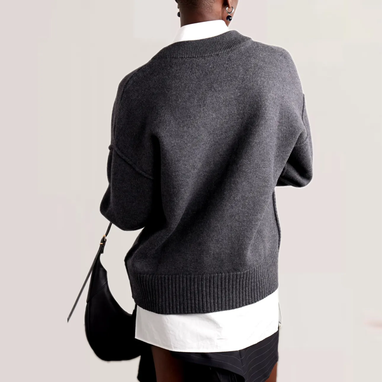 AMI PARIS  |Casual Style Wool Long Sleeves Plain Office Style