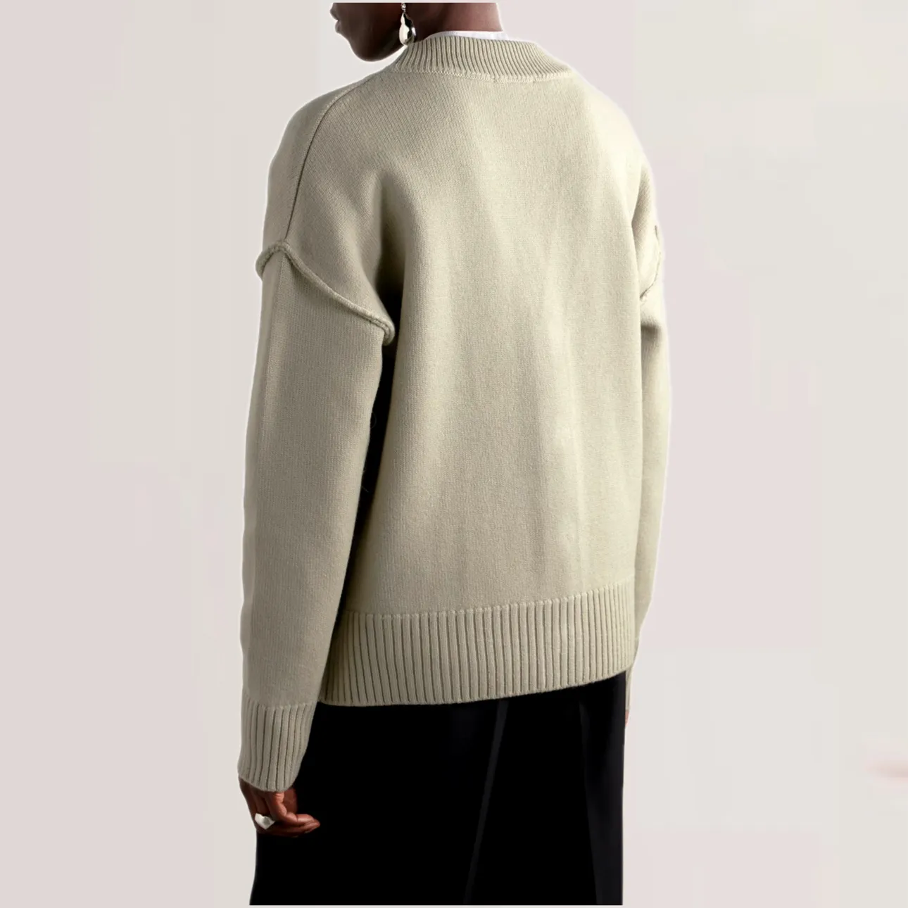 AMI PARIS  |Casual Style Wool Long Sleeves Plain Office Style