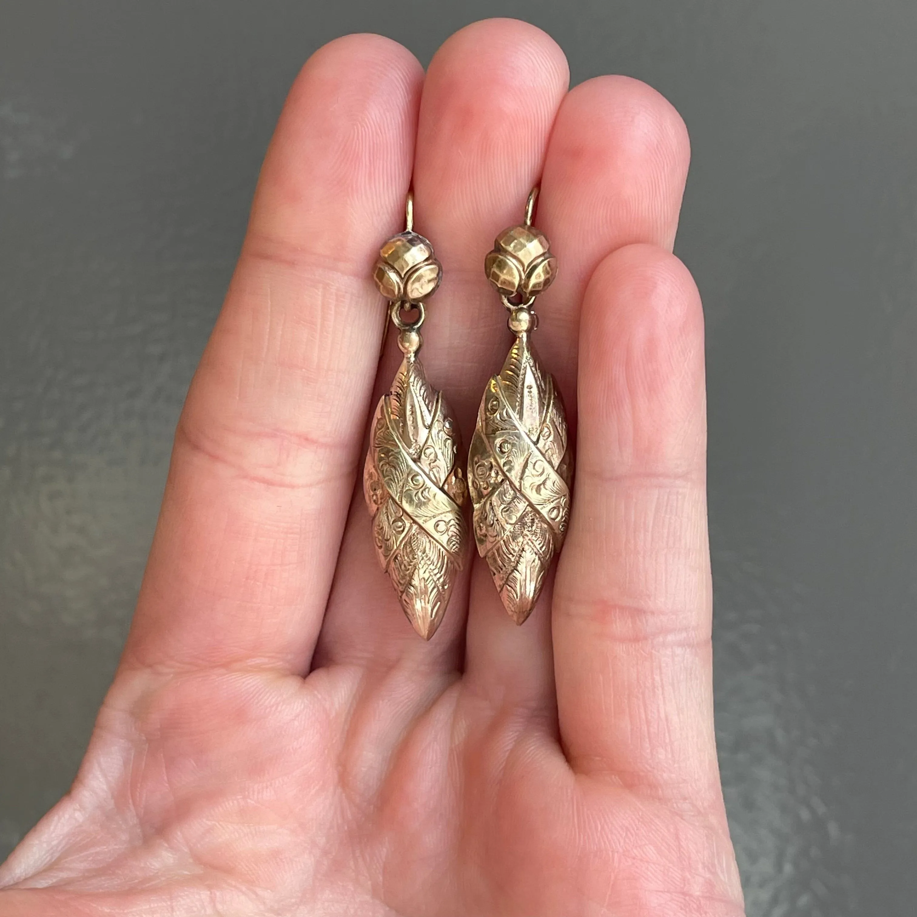 Antique Gold Victorian Dangle Earrings