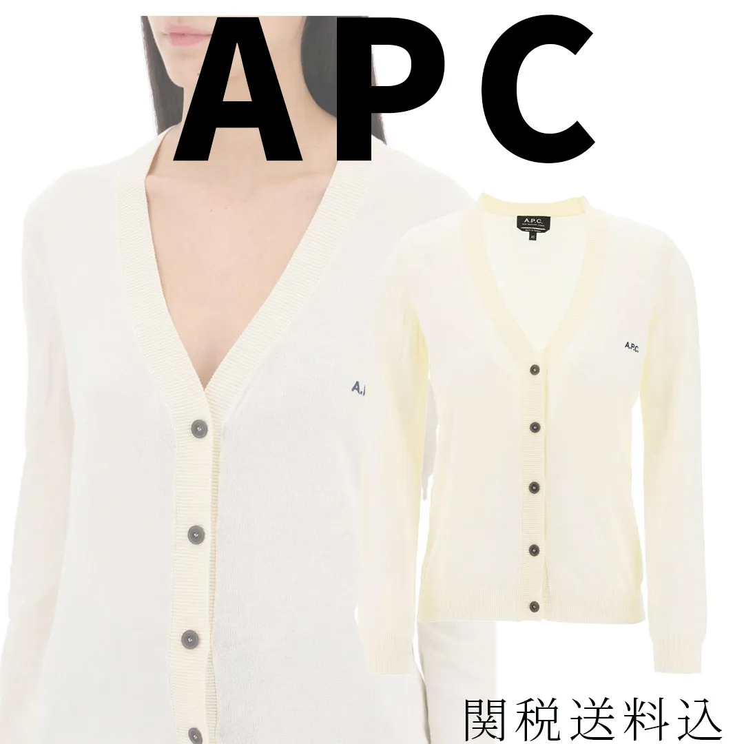 A.P.C.  |Casual Style Long Sleeves Plain Cotton Party Style