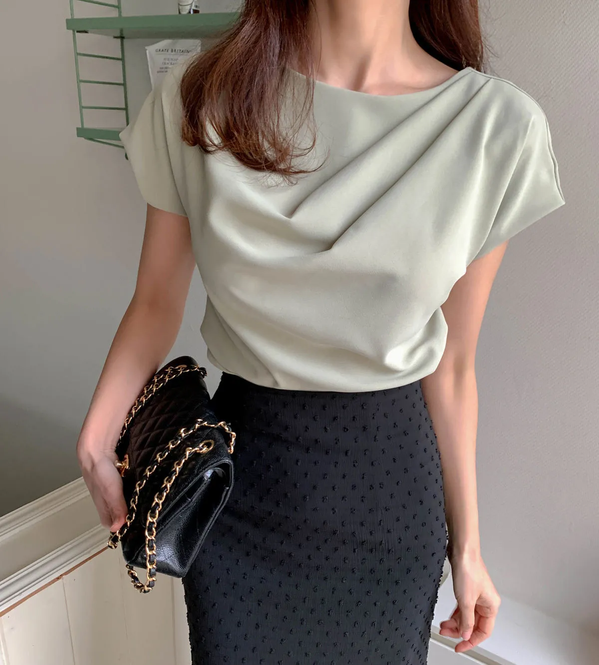 BADDIARY  |Casual Style Plain Short Sleeves Party Style Office Style