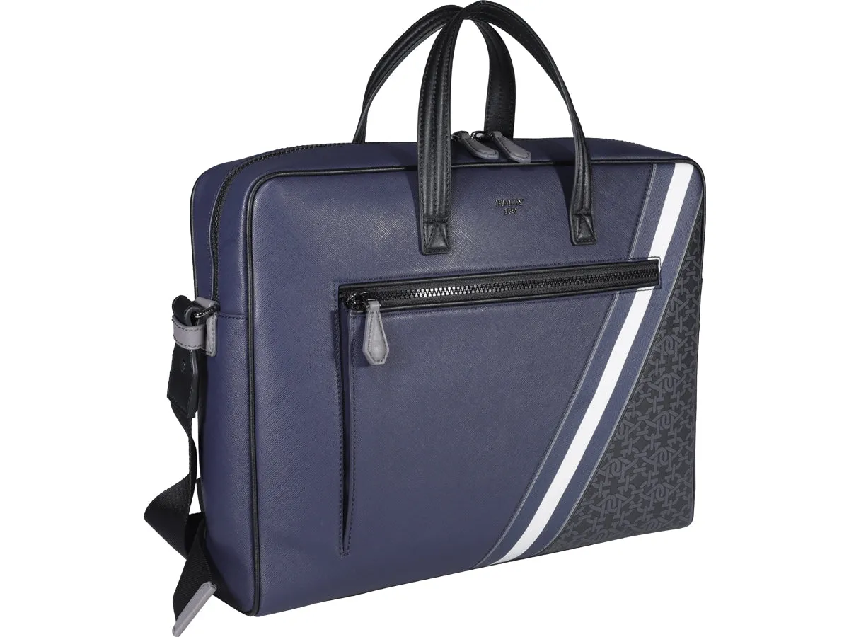 Bally Logo Stripe Zipped Briefcase