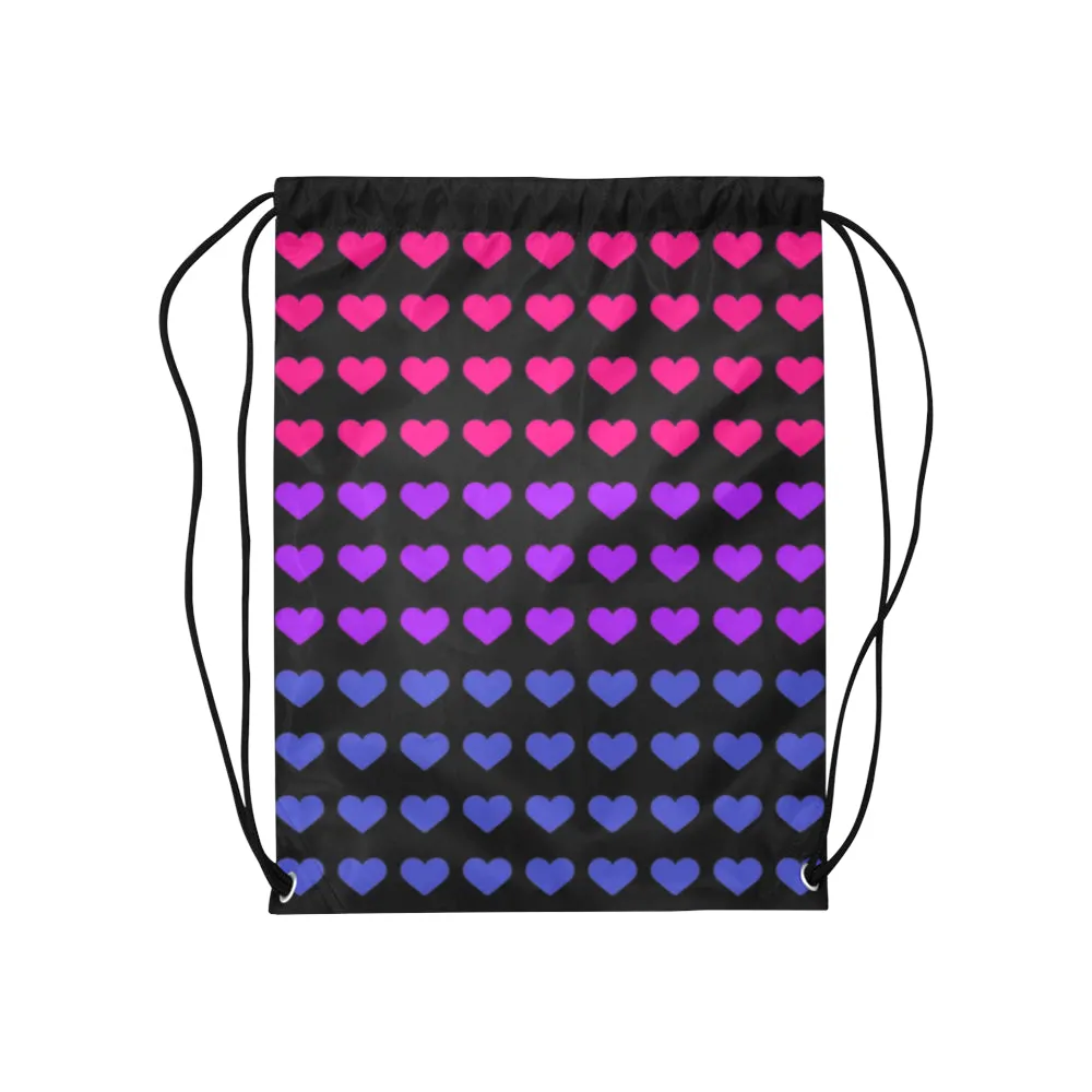 Bisexual Pride Heart Drawstring Bag