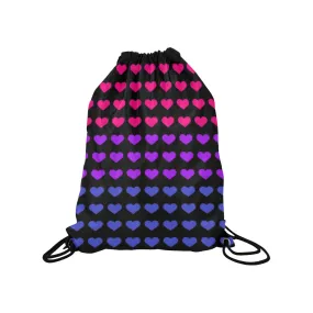 Bisexual Pride Heart Drawstring Bag