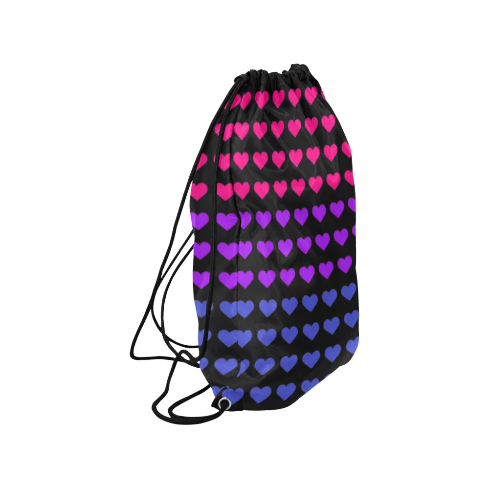 Bisexual Pride Heart Drawstring Bag