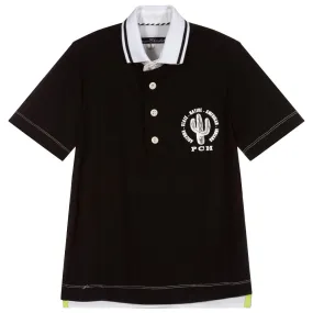 Black Cotton Polo Shirts