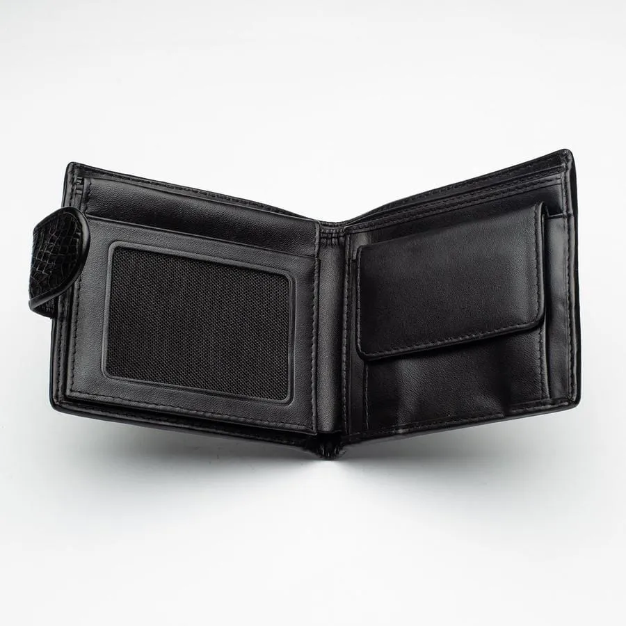 Black Crocodile Hornback Skin Wallets