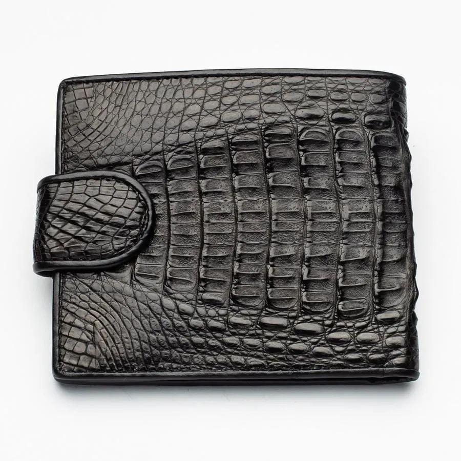 Black Crocodile Hornback Skin Wallets