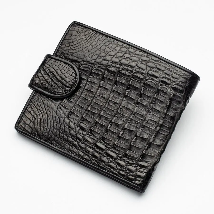 Black Crocodile Hornback Skin Wallets