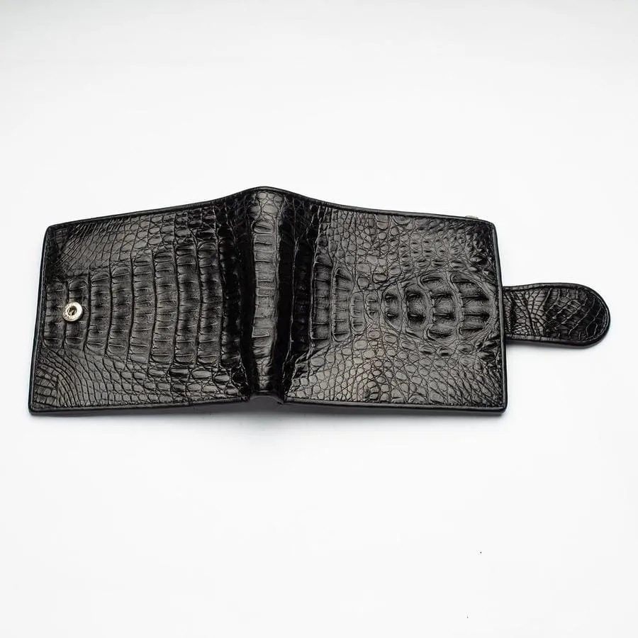 Black Crocodile Hornback Skin Wallets