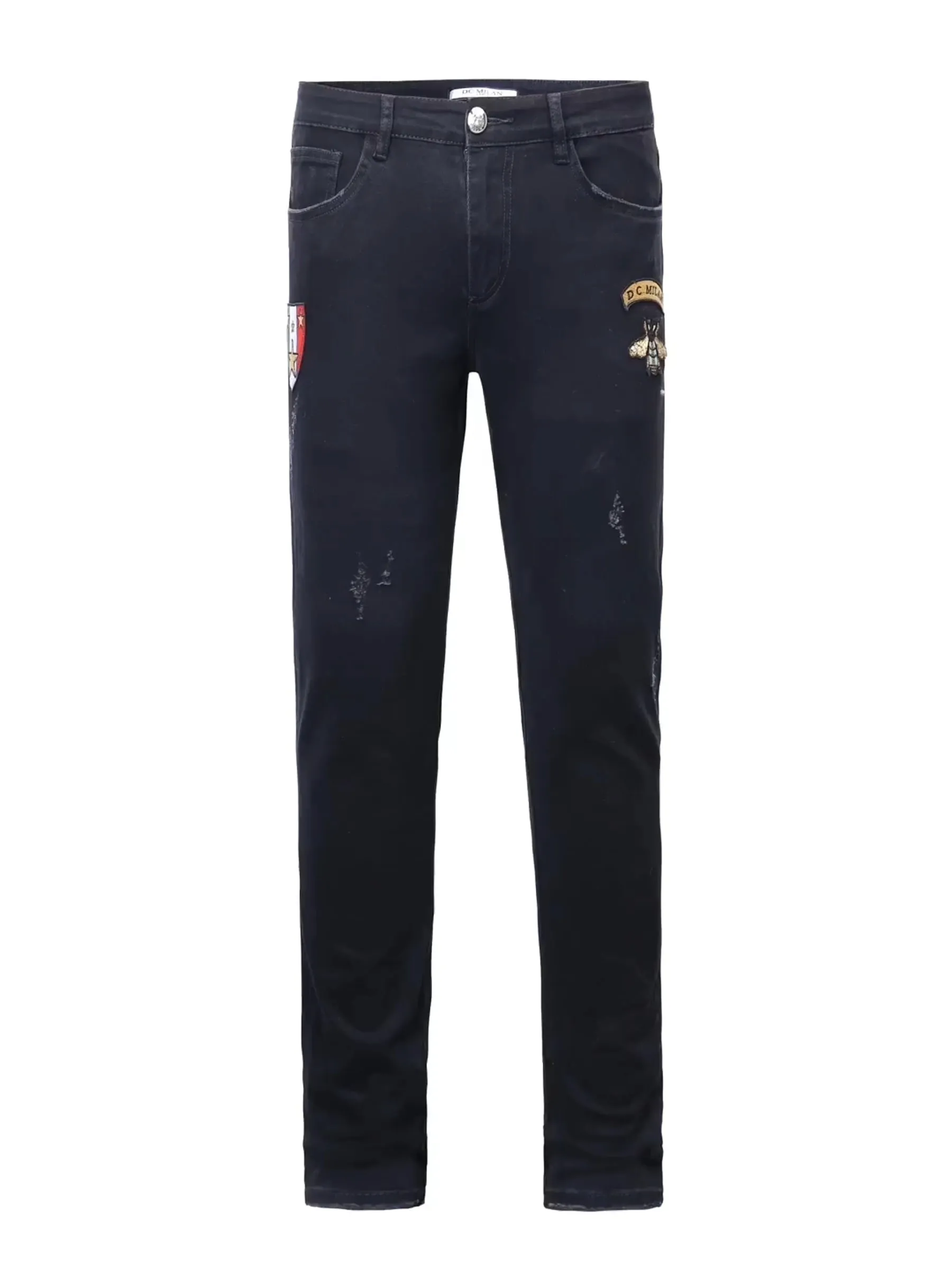 Black Slim-fit Jeans with 2 logos