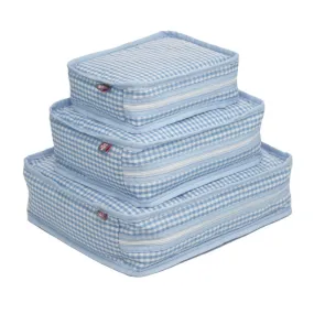 blue gingham Packing Cubes