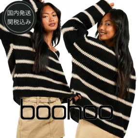 boohoo  |Stripes Casual Style Long Sleeves Party Style Office Style