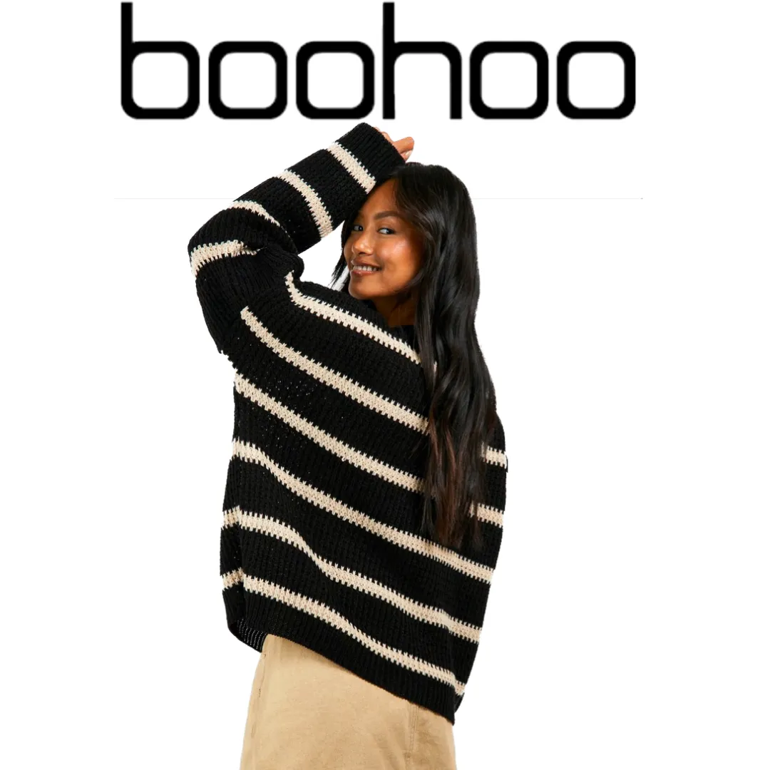 boohoo  |Stripes Casual Style Long Sleeves Party Style Office Style