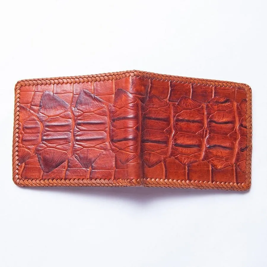 Brown Hardcore Crocodile Tail Skin Wallet