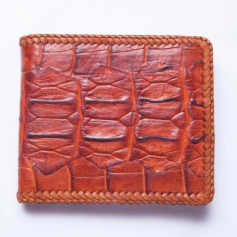 Brown Hardcore Crocodile Tail Skin Wallet