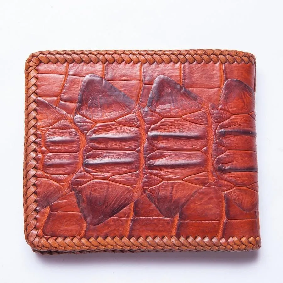 Brown Hardcore Crocodile Tail Skin Wallet