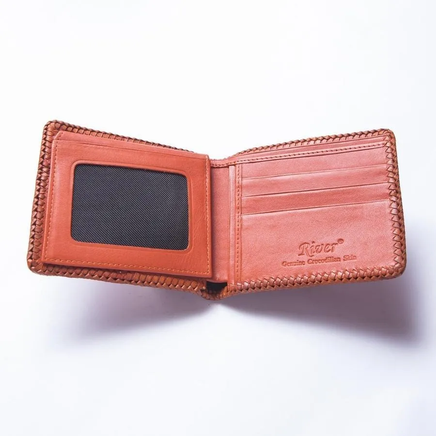 Brown Hardcore Crocodile Tail Skin Wallet