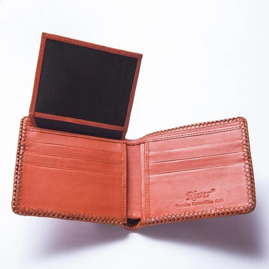 Brown Hardcore Crocodile Tail Skin Wallet