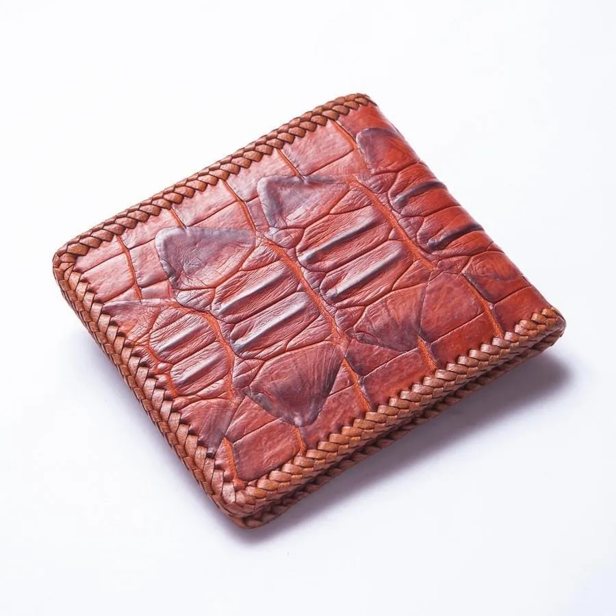 Brown Hardcore Crocodile Tail Skin Wallet