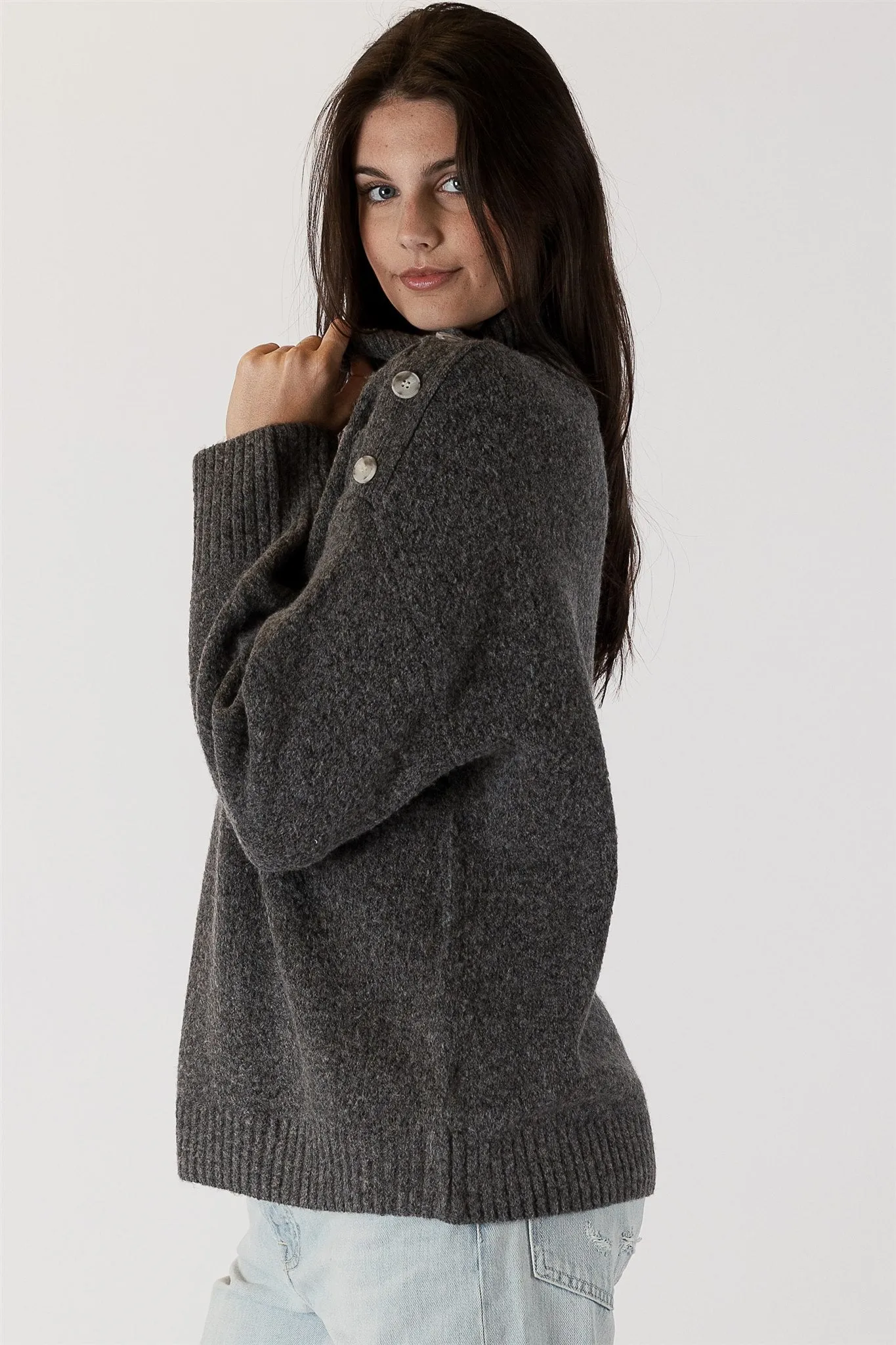 Button Detail Sweater