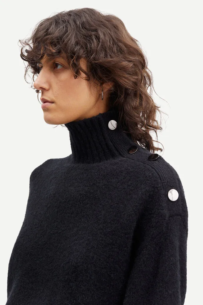 Button-Through Turtleneck Sweater