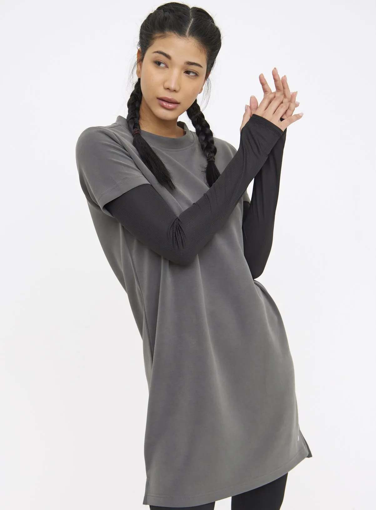 Buy Active Charcoal Peached Scuba T-Shirt Dress S | Dresses | Tu