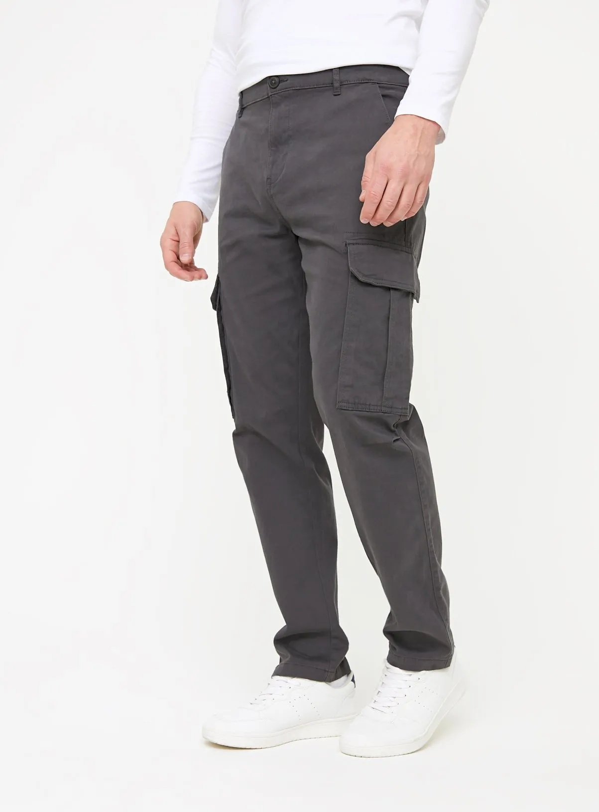 Buy Charcoal Cargo Trousers 34S | Trousers | Tu