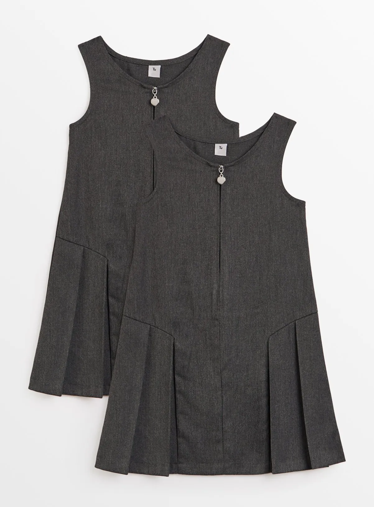 Buy Grey Zip-Through Pinafore 4 Pack 7 years | School dresses | Tu