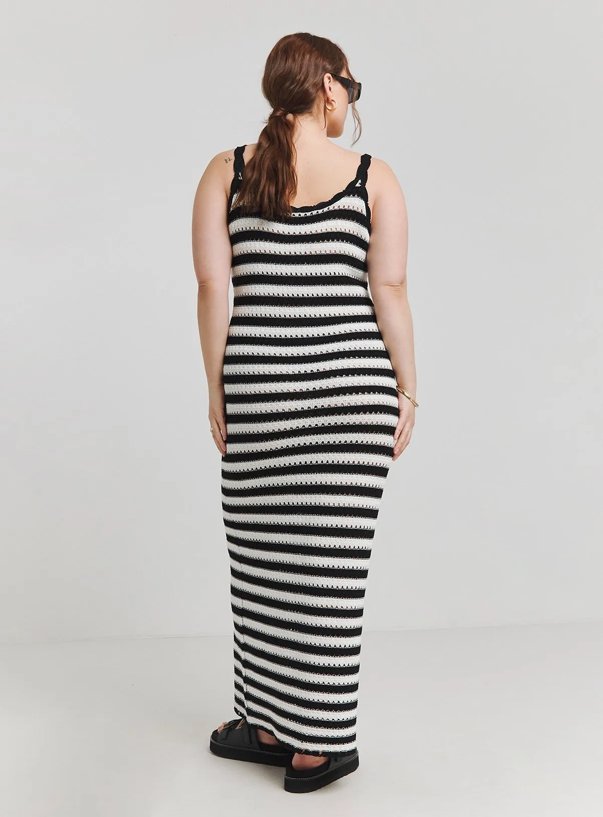 Buy SIMPLY BE Mono Stripe Knitted Midaxi Dress 28-30 | Dresses | Tu