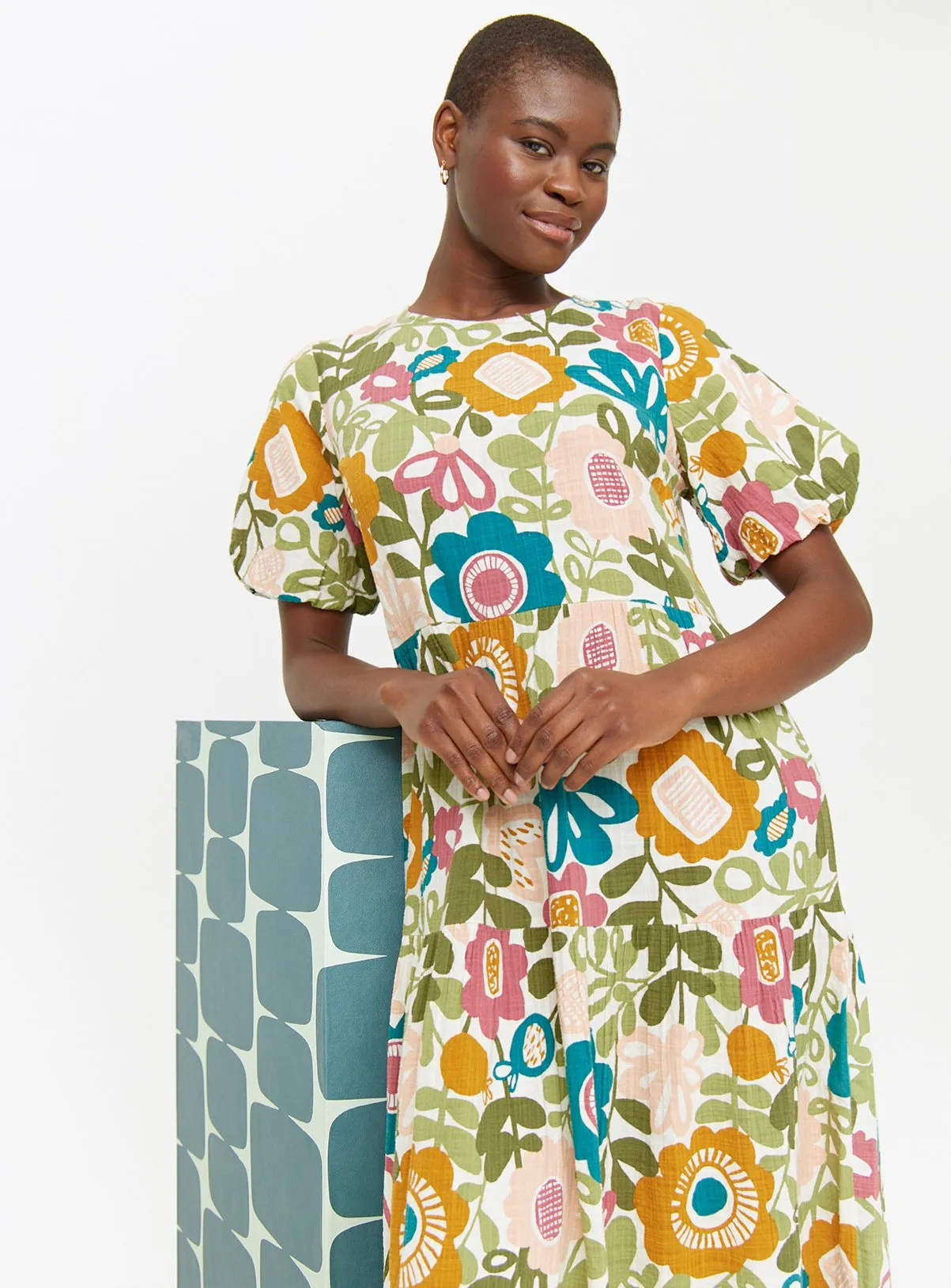 Buy Tu X Scion Kukkia Floral Poplin Midi Dress 6 | Dresses | Tu