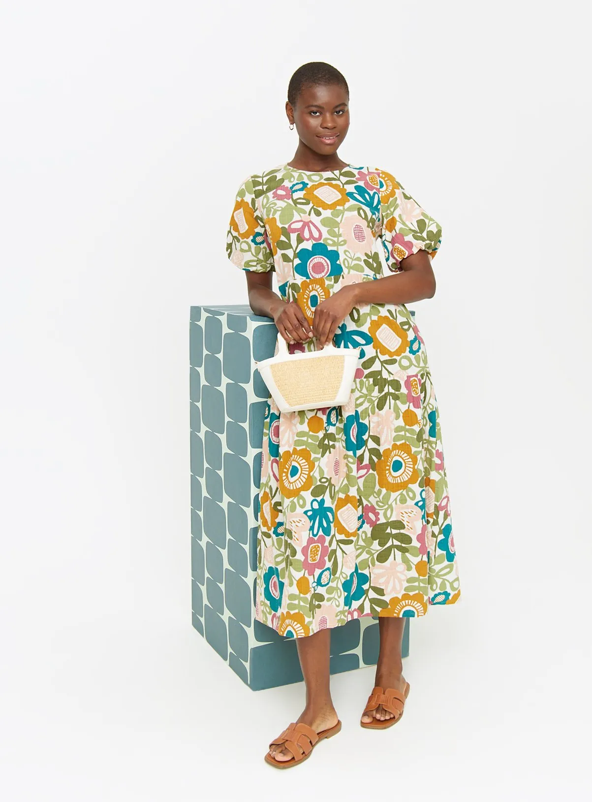 Buy Tu X Scion Kukkia Floral Poplin Midi Dress 6 | Dresses | Tu