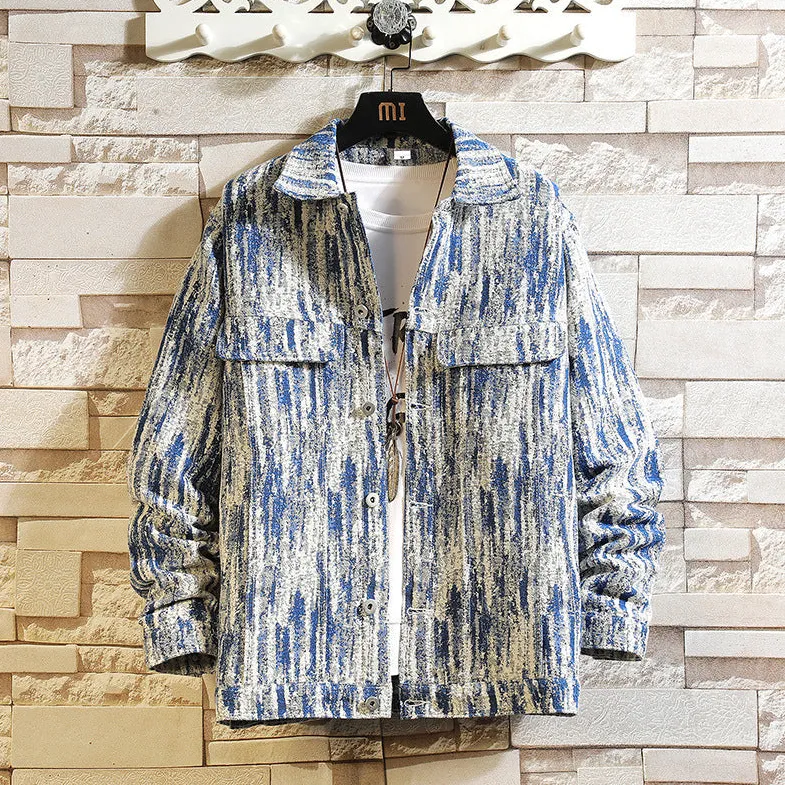 Camouflage Print Denim Jacket