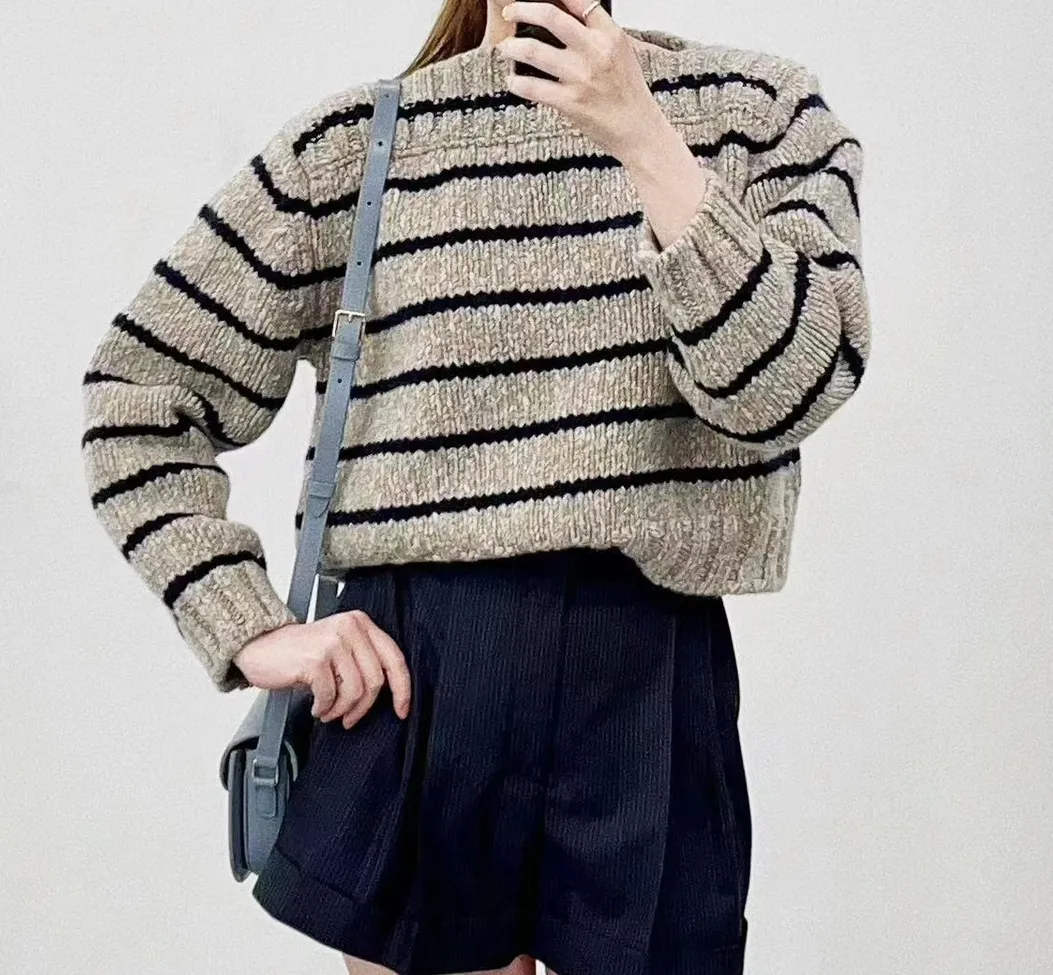 CELINE  |Stripes Casual Style Unisex Wool Boat Neck Long Sleeves