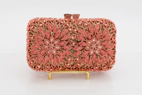 Coral Starburst Rectangular Evening Bag