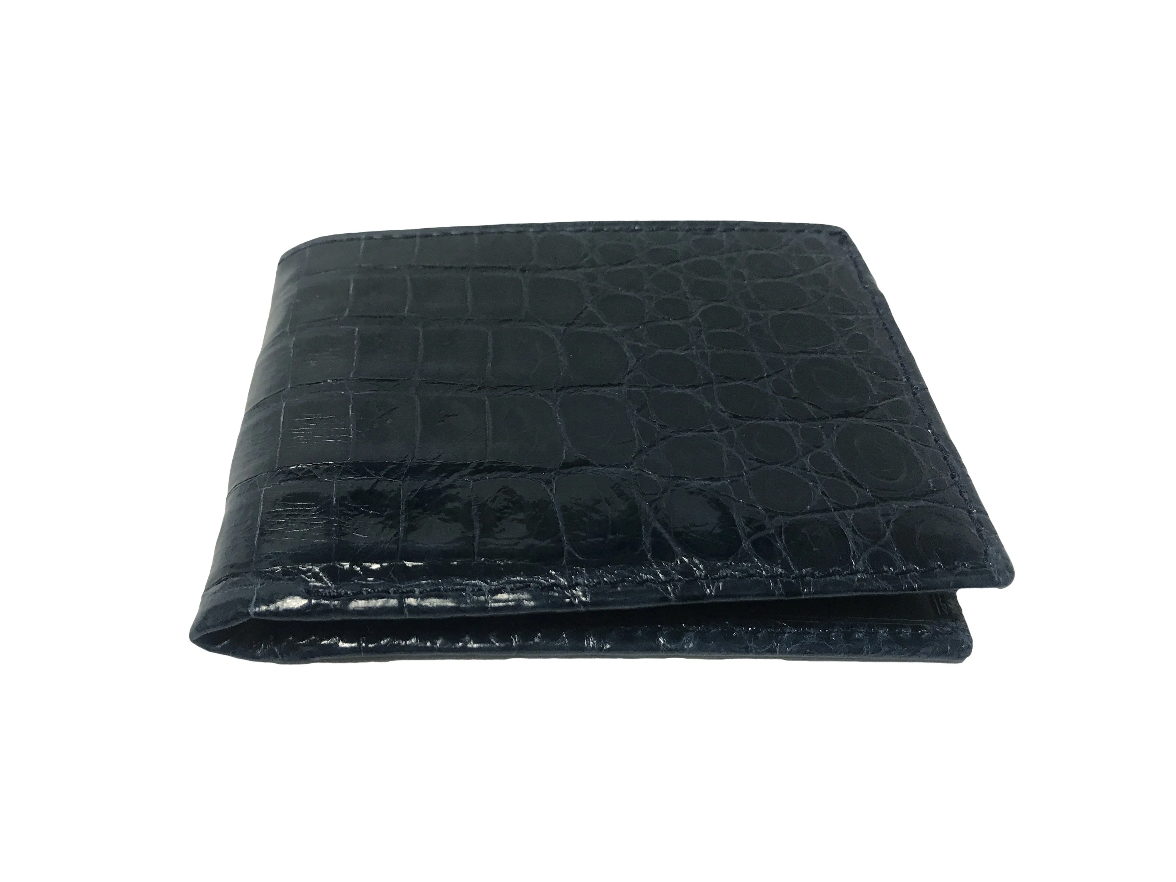 Crocodile Skin Billfold Wallet Navy