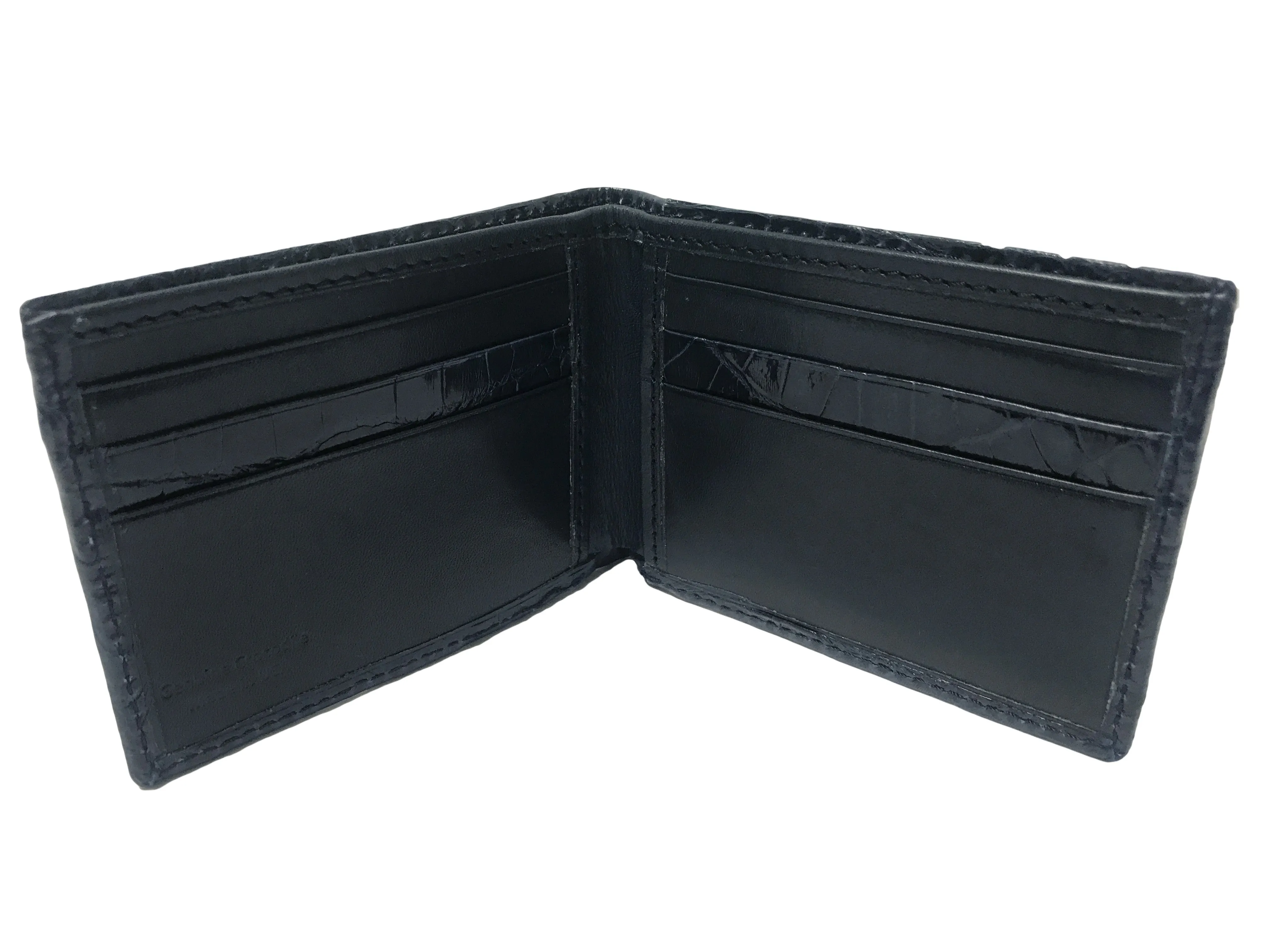 Crocodile Skin Billfold Wallet Navy