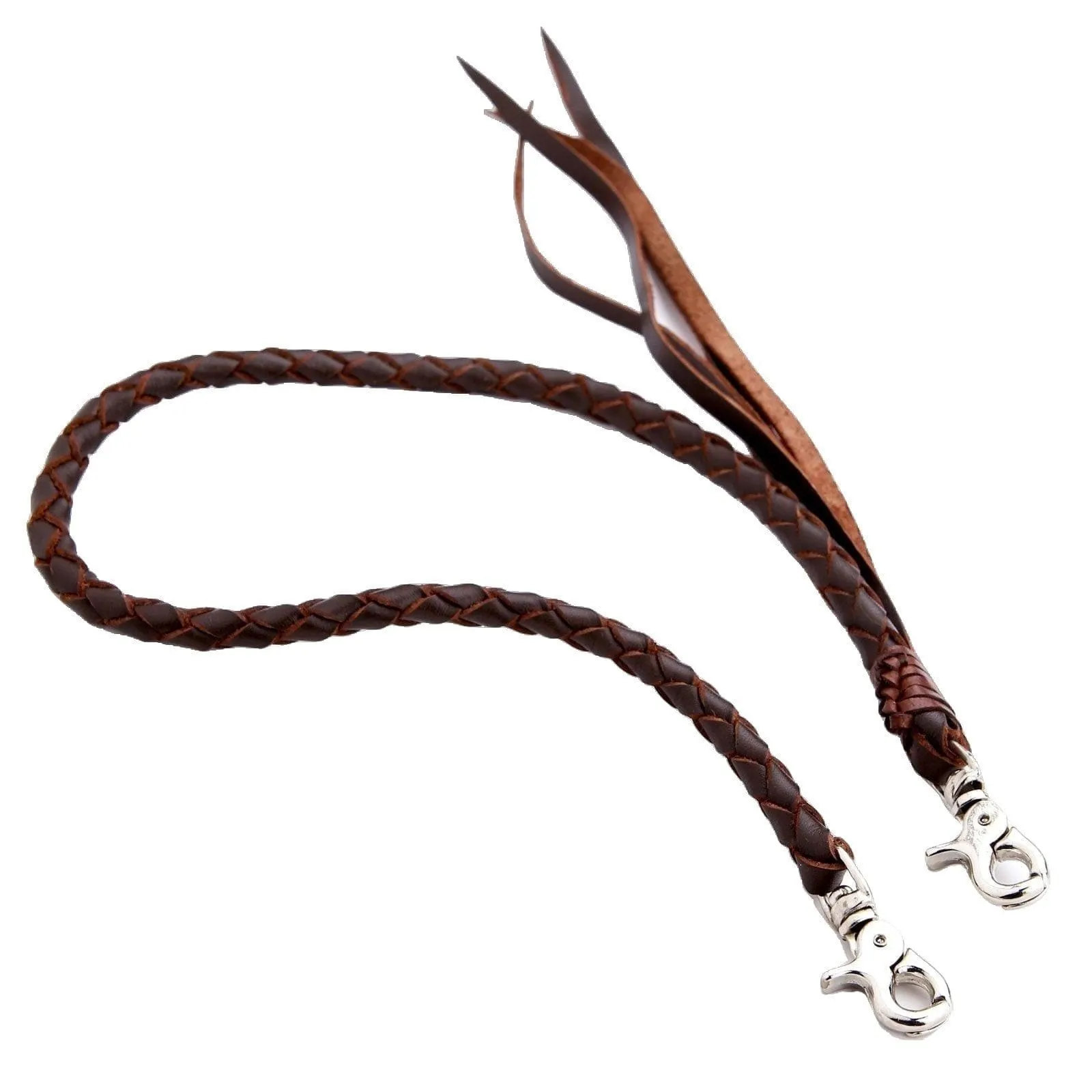 Dark Brown Genuine Cowhide Leather Wallet Chain