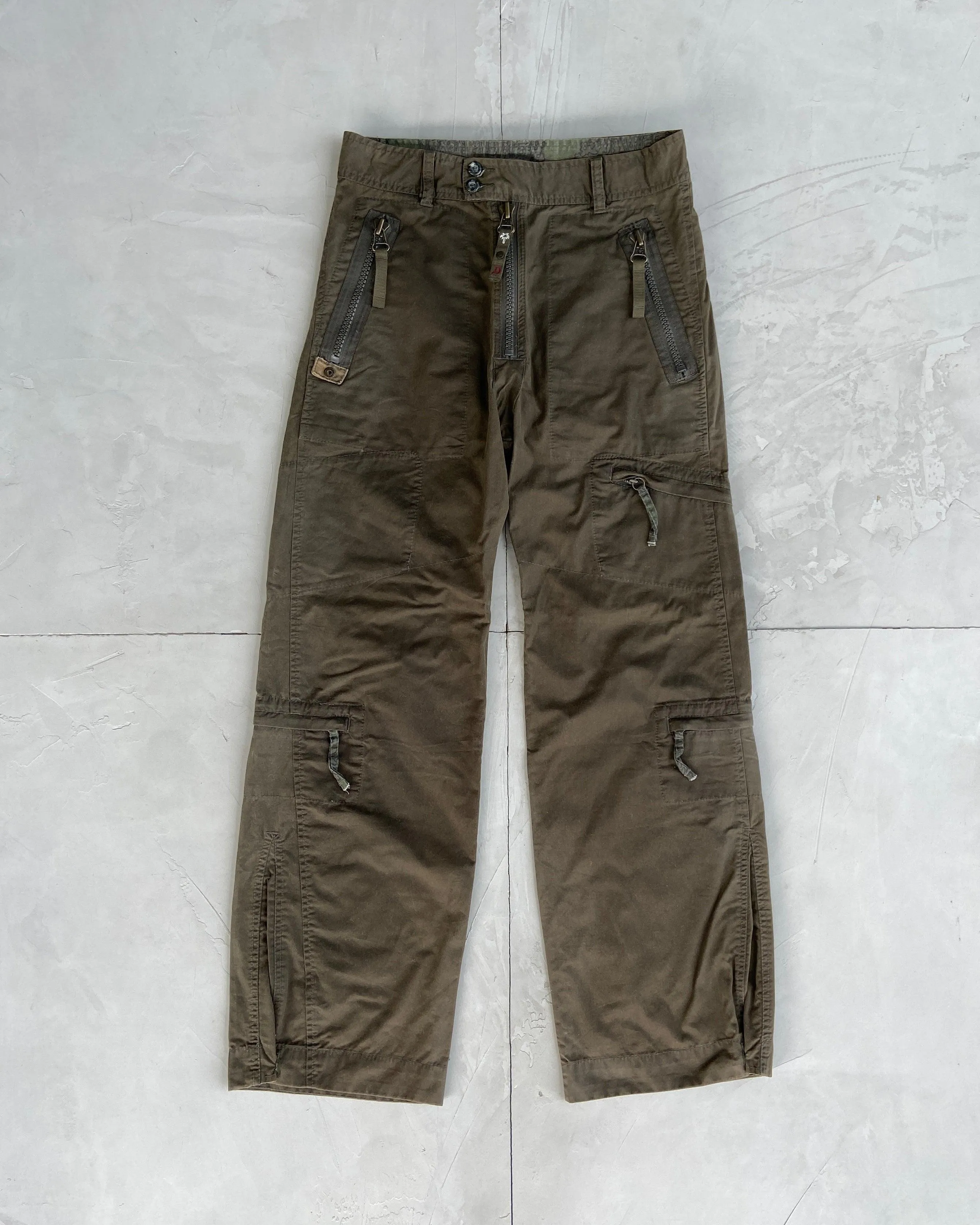 DIESEL 2000'S CARGO MULTIPOCKET TROUSERS - M