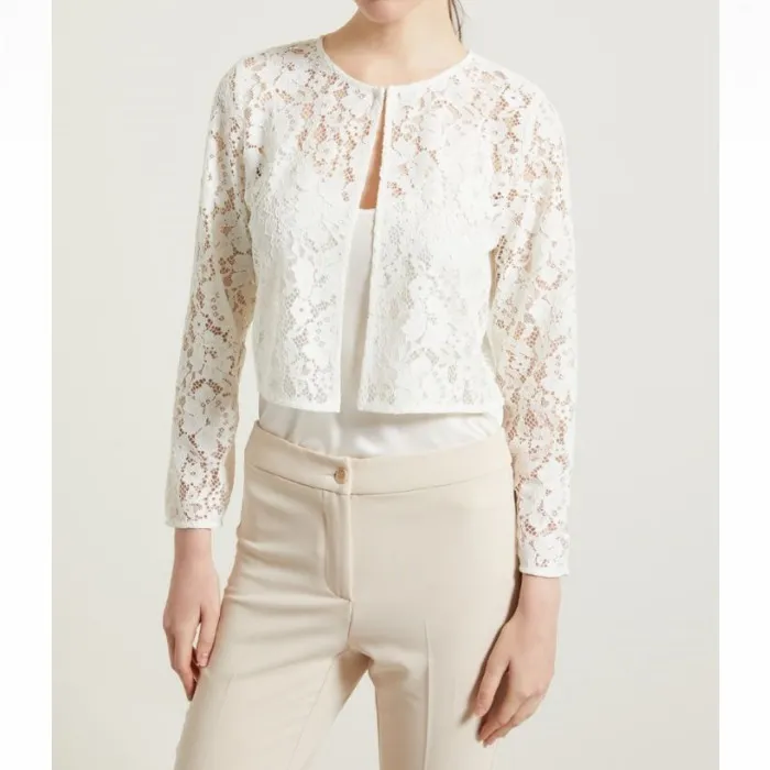 Diffusione Tessile  |Flower Patterns Casual Style Long Sleeves Lace Office Style