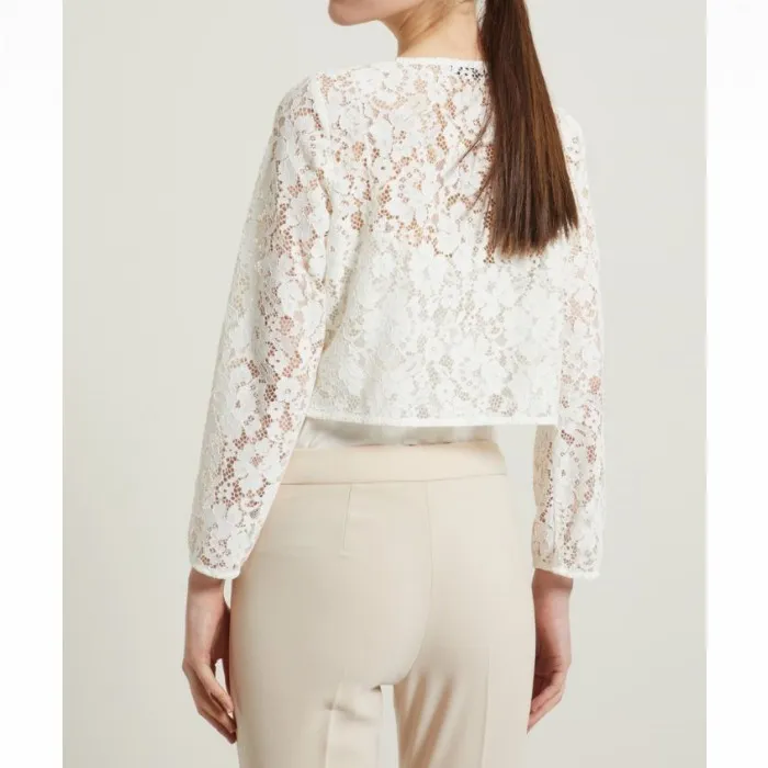 Diffusione Tessile  |Flower Patterns Casual Style Long Sleeves Lace Office Style