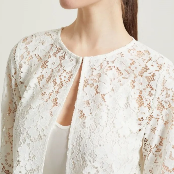 Diffusione Tessile  |Flower Patterns Casual Style Long Sleeves Lace Office Style