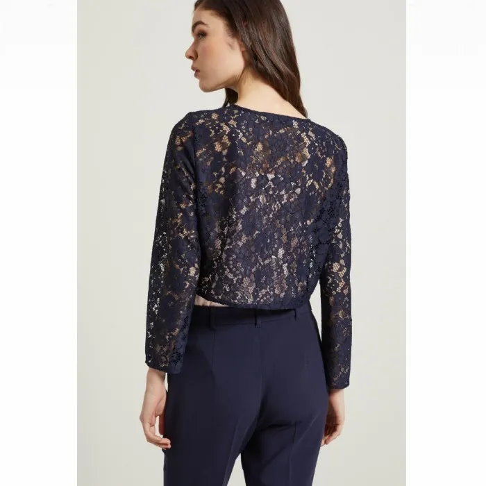 Diffusione Tessile  |Flower Patterns Casual Style Long Sleeves Lace Office Style